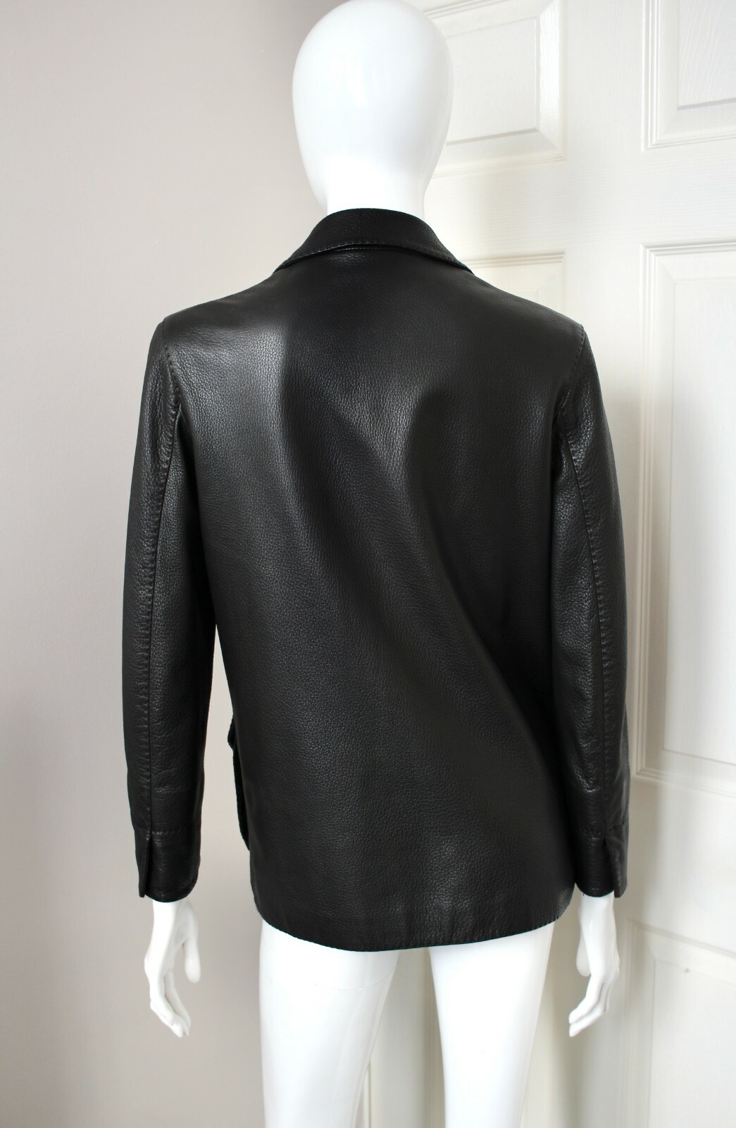 LORO PIANA dark brown deer leather jacket blazer cashmere lining IT38 UK8 $4000 image 8
