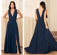 Lulu’s Heavenly Hues Navy Blue Maxi Dress Sz L
