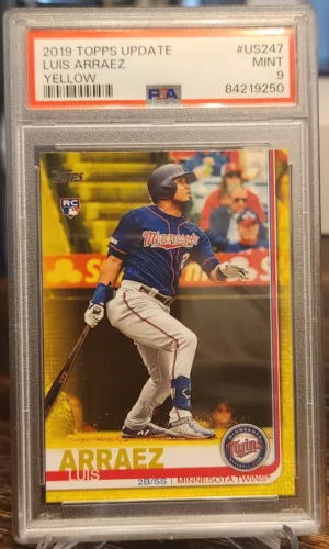 LUIS ARRAEZ 2019 Topps Update SP YELLOW Rookie Card RC PSA 9 #US247 MARLINS 🔥