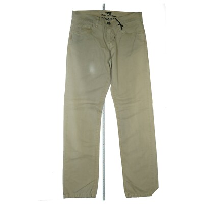 Exit Brooklyn Herren Jeans Hose Regular Fit Straight Leg W33 L34 Beige dünn NEU