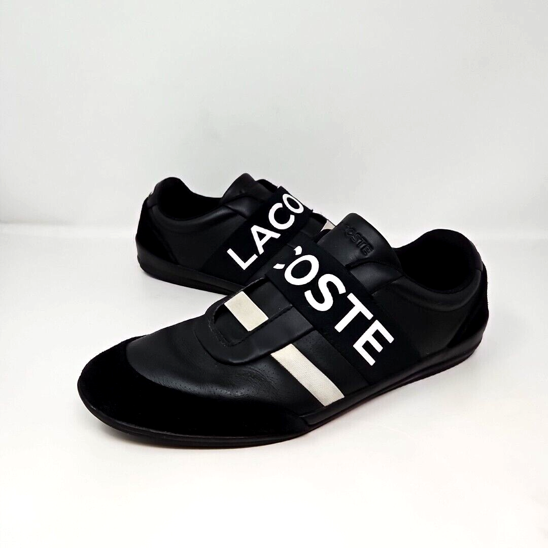 Lacoste Misano Elastic Shoes Mens Size 11 Black Leather And Suede