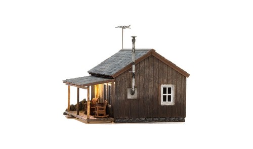 Woodland Scenics HO Scale ~ Built & Ready With LED ~ Rustic Cabin ~ BR5065 - Picture 2 of 7
