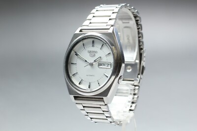 EXC+5] SEIKO 5 Automatic Day Date White Dial Men's Watch