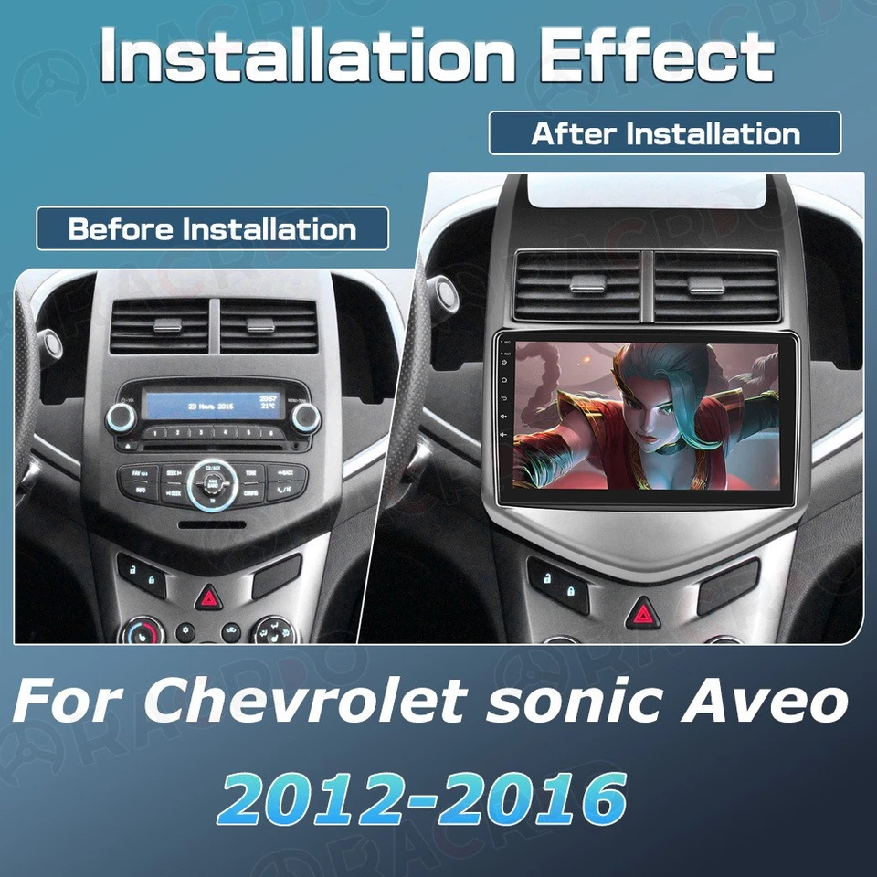 Radio estéreo para automóvil 9" para Chevrolet Sonic Aveo 2012-2016 Android 15.0 GPS CarPlay Foto 2 de 4