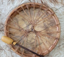 Handmade Shamanic Drum Cowhide 14" 16" 18" Natural Frame Drum