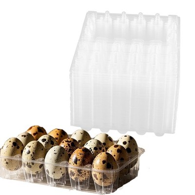 LEXININ 100PCS 15 Grid Quail Egg Cartons, Clear Quail Egg Containers, Plastic...