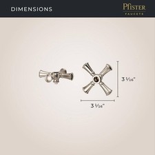 Pfister HHL-049TBC Tisbury Bathroom Faucet Cross Handles - Polished Nickel NEW
