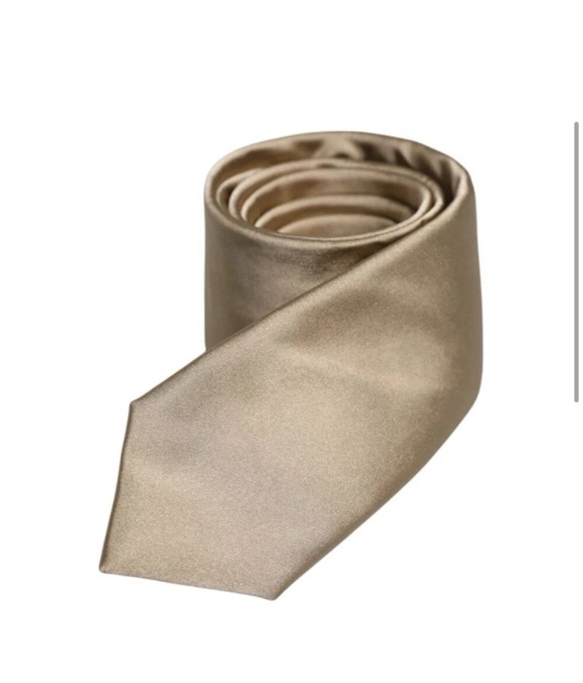 NEW DOLCE & GABBANA Men's Silk Necktie LUXURY Tie Tan  / Beige Color ,  6 cm - Image 3 of 4