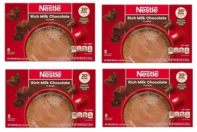 Nestle Hot Cocoa Mix Rich Milk Chocolate 8 x 0.85 ounces Carton -4 PACK