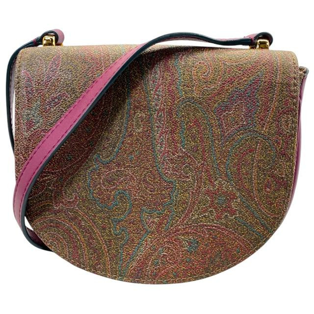 ショルダーバッグ・ポシェット Etro Paisley-Patterned Brown Crossbody Bag ETRO Shoulder Bag Crossbody Mini Paisley Pattern Leather