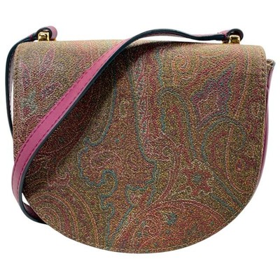 ETRO Shoulder Bag Crossbody Mini Paisley Pattern Leather Brown Multicolor