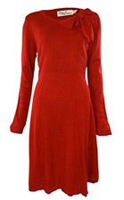 Eliza J EJ2M3267 Knit Long Sleeves Dress Sz L Red
