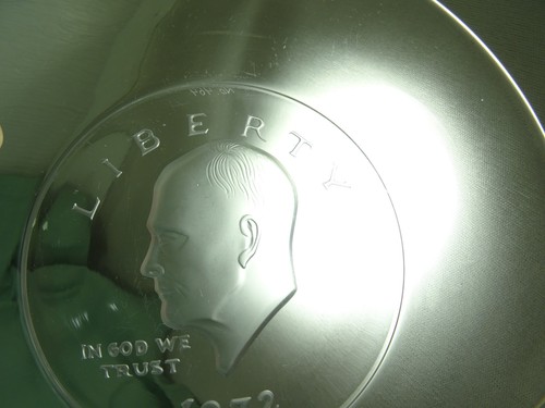 Vintage 3D President Eisenhower Liberty 1972 Clear Glass Collector Plate 8" #464 - Picture 13 of 14