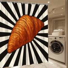 Stylish Croissant Shower Curtain for Kitchen Decor