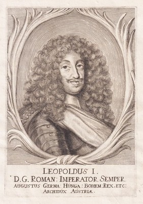 Leopold I Kaiser HRR Holy Roman Empire emperor Portrait Kupferstich Merian 1691