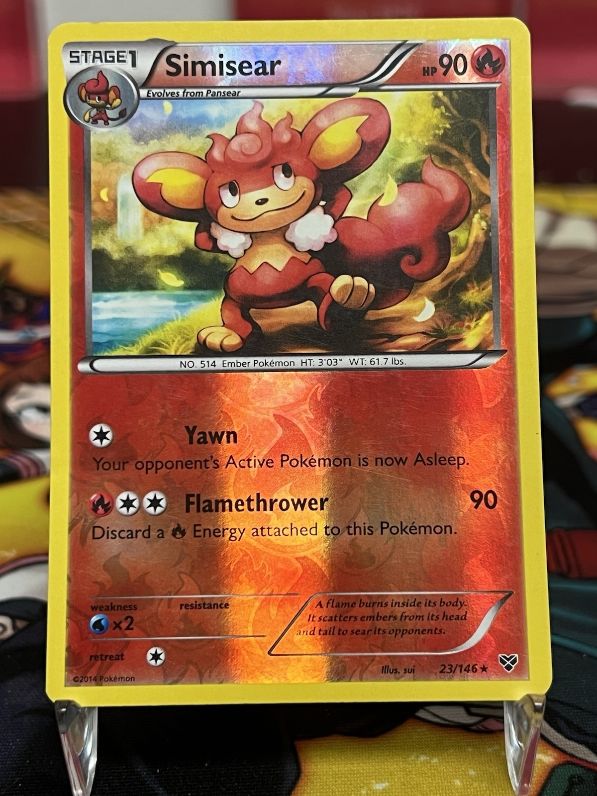 Pokemon TCG 2014 Simisear 23/146 XY Base Set Rare Reverse Holo LP/MINT