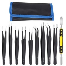 10Pcs ESD Tweezers Set, -Static Tools, Curved Straight Tips for2271