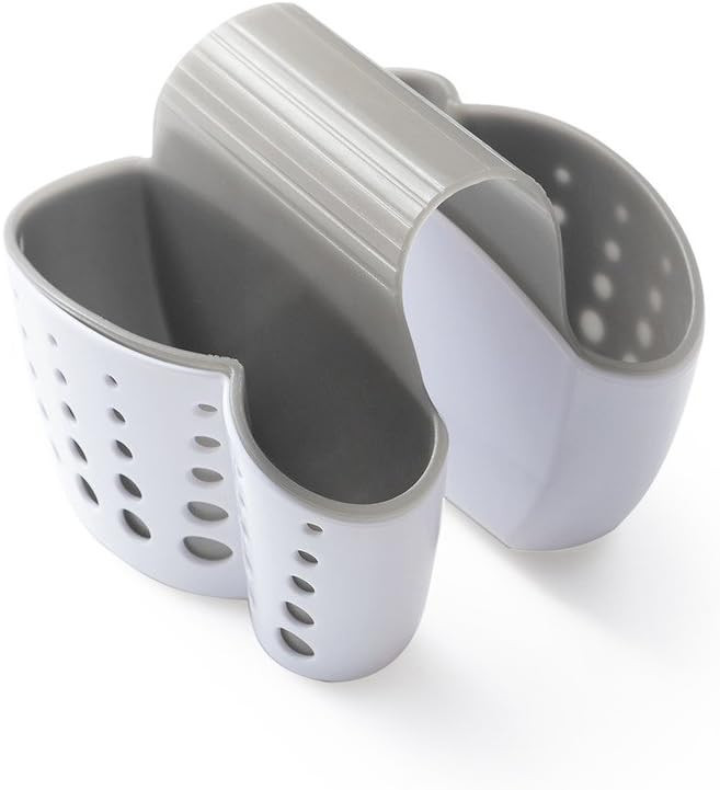 Sink Caddy Sponge and Soap Holder by Eunion White Plastic Saddle Faucet-image