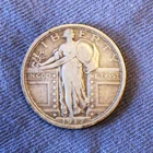 1917-P Standing Liberty Quarter (25c) - 90% Silver Coin - Type 1 Breast Exposed