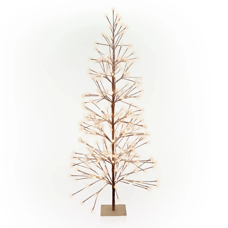 Alpine Corporation 71"H Interior/Exterior Artificial Flocado Marrón Tradicional Foto 2 de 4