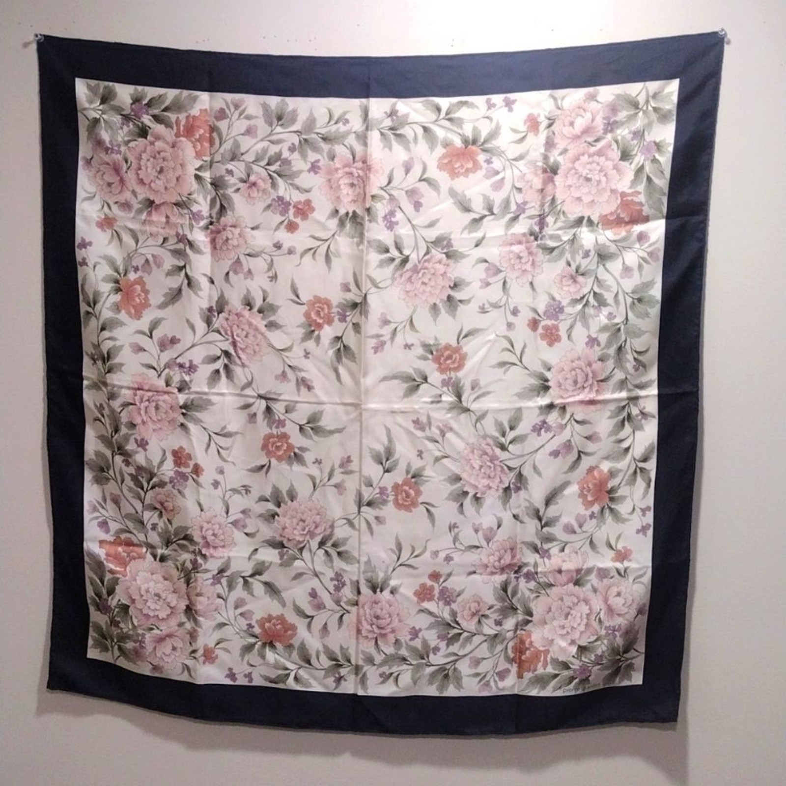 Pierre Cardin 💯% Silk Floral Print Luxury Scarf – 30x30-In Women’s Accessories image 3