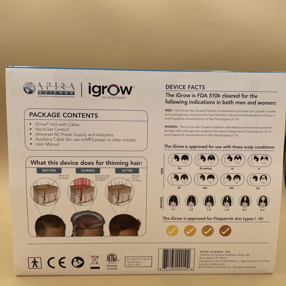 Sistema Láser IGROW IGROW PROFESSIONAL Completo *NUEVO*Casco para Crecimiento del Cabello y Accesorios Foto 2 de 2
