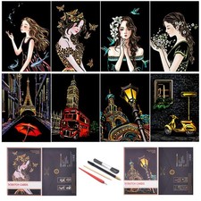 Rainbow Scratch Painting Paper By City Series Night Scenescratch Painting Creati