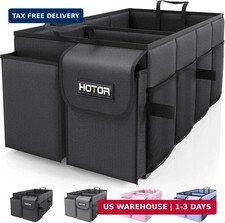 HOTOR Trunk Organizer - Foldable Car Organizer for SUVs Sedans Storage