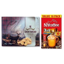 Luxury Scottish Shortbread 400g Gift Box & NY Coffee Original 3 in 1 Gift Set