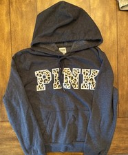Victorias Secret Pink Leopard Cheetah Pullover Hoodie sweater M medium