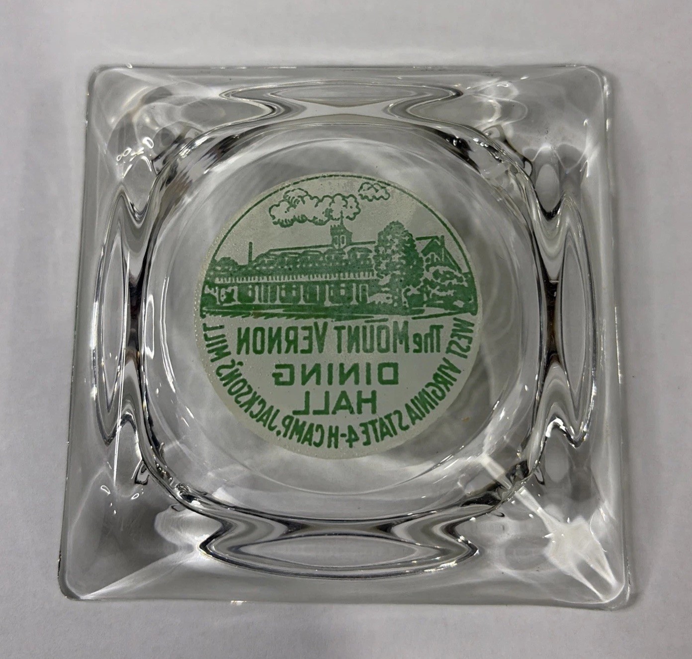 VTG Mount Vernon Dining Hall WV 4H Camp Jackson’s Mill Advertising Ashtray 3.5”