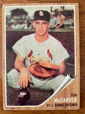1962 Topps Tim McCarver  Rookie #167 Green Tint (RC) St. Louis Cardinals. VG!