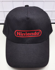 Nintendo Logo Trucker Hat Black Mesh Snapback Cap Gamer