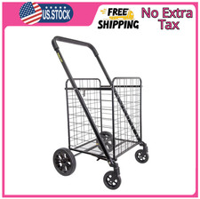 dbest products Cruiser Cart Deluxe 2 Shopping Grocery Rolling Folding Laundry