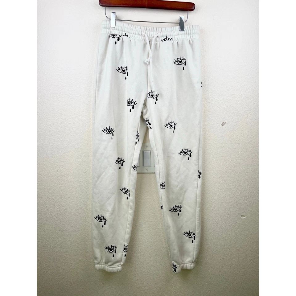 Forever 21 Womens Pants Sz M Celestial Embroidered Tarot Astrology Sweat Jogger - Image 3 of 4
