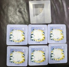 The Margret Sherry Collection "CUDDLY" Untersetzer 4,5" 6X Rare Costers, Katzenmotiv