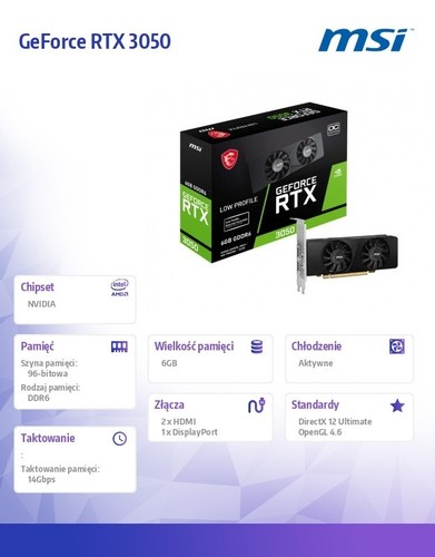 4711377176828 Graphics card GeForce RTX 3050 LP 6G OC 6GB GDDR6 96bit DP/2HDMI M - Bild 7 von 7