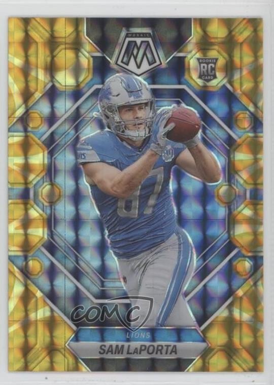 2023 Panini Mosaic Rookies Reactive Yellow Prizm Sam LaPorta #360 Rookie RC 12fr