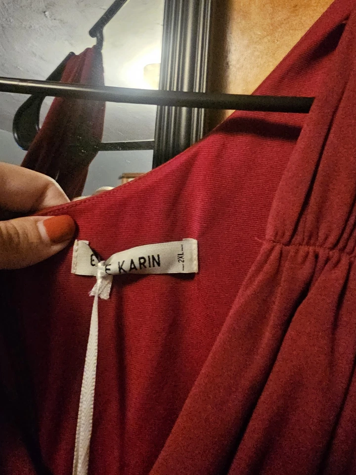  Sleeveless Red Cocktail Dress Size XXL - Image 2 of 3