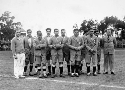 Argentinan Team Lineup Before Their First Game 1930 Football World Cup Old Photo
