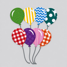 Die Cuts in Bulk - 16 Balloons - Paper Piecing Scrapbook Embellishments