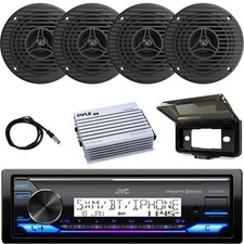 JVC KD-X38MBS Single DIN Marine Receiver, 4x 3.5" 75W Speakers, Amplifier