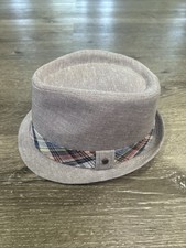 STETSON ALL AMERICAN Gray Fedora With Multicolor Plaid Band. Sz. Small/Medium