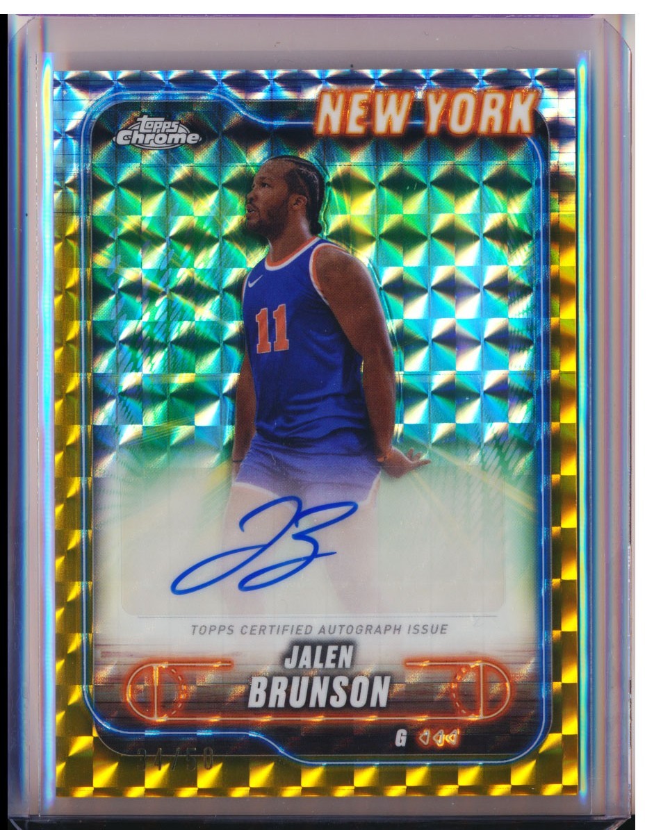 2025 Topps Chrome - Autographs Jalen Brunson #TCA-JB Gold Geometric  /50 (AU)