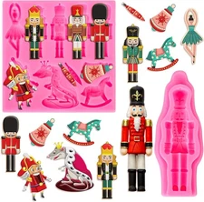 AnyDesign 2Pcs Nutcracker Fondant Molds Christmas Soldier Horse Mouse... 