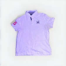 Tommy Hilfiger Shirt Mens LARGE White Short Sleeve Polo T Shirt Size L
