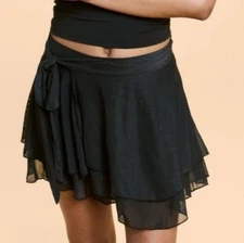 Blogilates Black Dance Studio Wrap Skirt Skort Size Small NEW