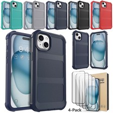 For Apple iPhone 15 Series Phone Hybrid Case Double Layer Cover Screen Protector
