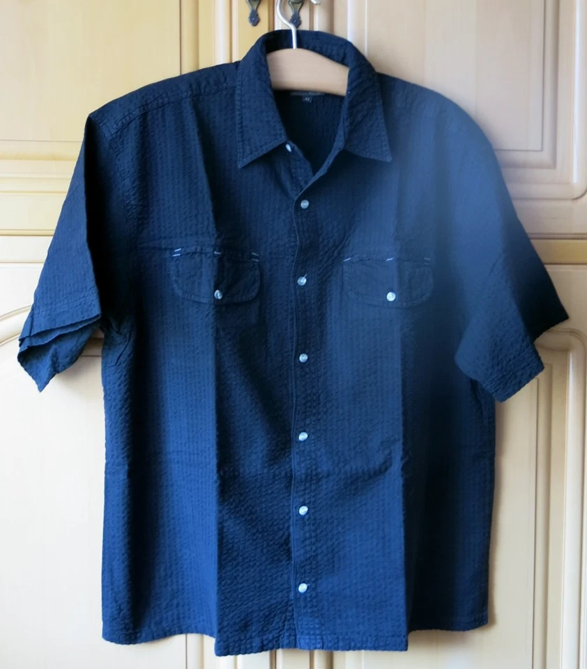 schwarzes Seersucker Herren Oberhemd Kurzarm, Größe 44 von K'ERA aktive wear - Bild 4 von 4