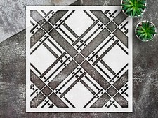Stencil Diagonal Plaid Pattern - Reusable Craft Template, DIY Home Decor - My...